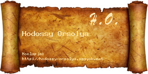Hodossy Orsolya névjegykártya